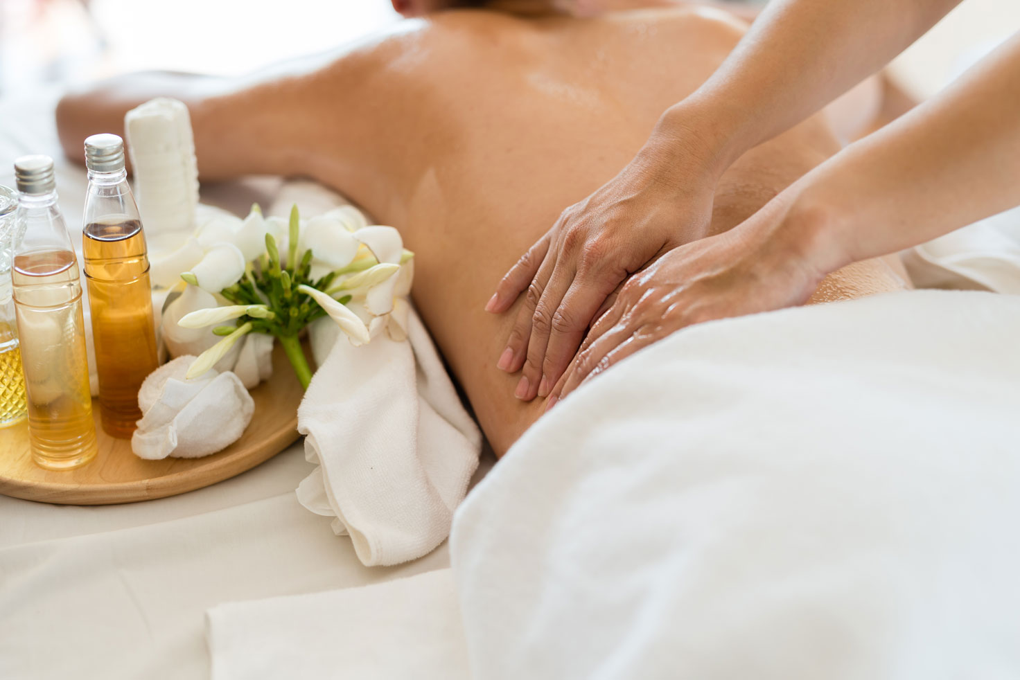 Woman getting a relaxing spa massage
